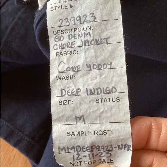 Madewell Deep Indigo Denim Chore Jacket - M - Sample - Picture 10 of 13